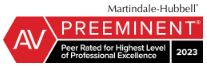 Martindale-Hubbell AV Preeminent Peer Rated for Highest Level of Professional Excellence 2023